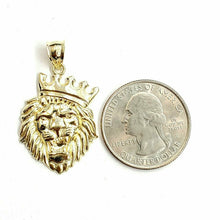Load image into Gallery viewer, 10k yellow Gold lion head face crown Leo zodiac Pendant charm fine jewelry 2.5g
