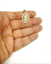 Load image into Gallery viewer, New 14k Gold two tone oval saint Jude juda Pendant charm cubic zirconia 2.9g
