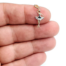 Load image into Gallery viewer, 14k two tone Gold ballerina dancer Pendant gift for her fine jewelry gift 0.8g
