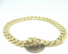 Load image into Gallery viewer, New 10K yellow gold 9mm hollow Cuban Miami bracelet Fine gift jewelry 9&quot; 20.9g
