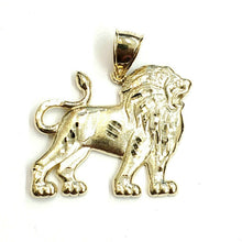 Load image into Gallery viewer, 10k yellow solid Gold lion full body Pendant charm Leo zodiac fine jewelry 4.8g
