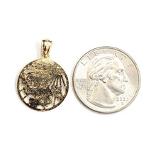 Load image into Gallery viewer, New 14k yellow Gold happy Mothers day round Pendant 0.72" gift fine jewelry 1.9g
