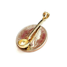 Load image into Gallery viewer, 14k yellow Gold solid 3D Ladle Pendant charm gift fine Kitchenware jewelry 1.6g
