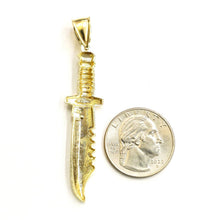 Load image into Gallery viewer, New 10k yellow Gold dagger knife Pendant charm Unisex Gift fine jewelry 3.5g
