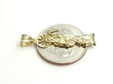 Load image into Gallery viewer, 10k yellow gold Santa muerte holy death Pendant fine gift jewelry unisex 1.4g
