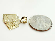 Load image into Gallery viewer, 10k yellow solid Gold playing card Pendant charm casino fine jewelry unisex 2.2g
