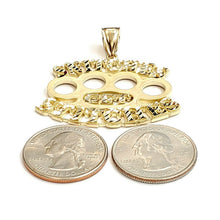 Load image into Gallery viewer, New 10k yellow Gold SNITCHES GET STITCHES word Pendant diamond cut jewelry 10.2g
