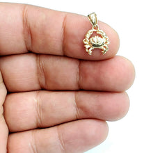 Load image into Gallery viewer, New 14k yellow Gold tiny crab cancer zodiac sign Pendant charm fine jewelry 1.2g
