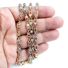 Load image into Gallery viewer, 14K multi color gold Turkish chain 4.5mm Necklace gift fine jewelry 24" 27.1g
