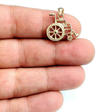 Load image into Gallery viewer, 14k yellow Gold wheelchair handicap disability Pendant charm fine jewelry 2.4g

