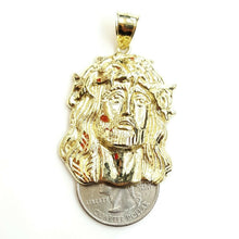 Load image into Gallery viewer, 10k yellow gold jesus face head pendant charm fine religious gift jewelry 8.2g

