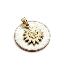 Load image into Gallery viewer, 14k yellow gold solid sun sol pendant charm astrology fine jewelry 0.55" 2.4g
