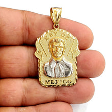 Load image into Gallery viewer, 14k two tone gold Jesus malverde narco saint Sinaloa pendant diamond cut 8.7g
