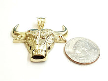 Load image into Gallery viewer, 10k yellow solid Gold Taurus bull zodiac Pendant charm fine gift jewelry 6.4g

