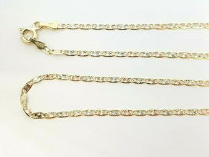 New 10K tri color gold 2mm valentino chain Necklace 2.3g fine women gift 20"