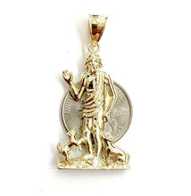 Load image into Gallery viewer, New 10k yellow gold saint Lazaro pendant charm fine religious gift jewelry 8.1g
