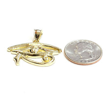 Load image into Gallery viewer, 10k yellow Gold Egyptian eye of Horus protection Pendant fine gift jewelry 3.9g

