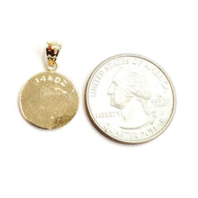 Load image into Gallery viewer, 14k yellow Gold round caduceus of Hermes medical sign Pendant charm jewelry 1.7g
