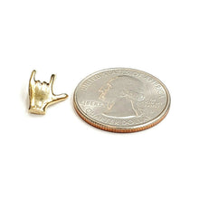 Load image into Gallery viewer, New 14K Yellow Gold 3D Hand Sign I Love You Charm pendant love fine jewelry 1g
