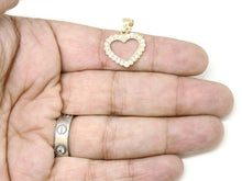 Load image into Gallery viewer, New 14k yellow Gold heart Pendant charm zirconia gift for her fine jewelry 1.9g

