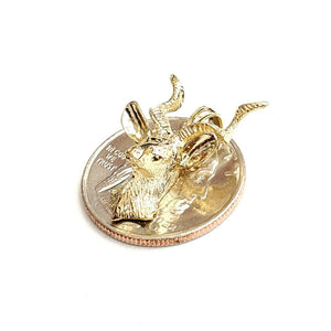 14k yellow Gold 3D deer buck male head Hunting Pendant charm gift jewelry 4.7g