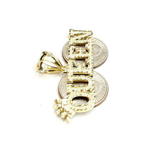 Load image into Gallery viewer, 10k yellow Gold Queen Crown Tiara Pendant charm diamond cut fine jewelry 5.9g
