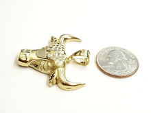 Load image into Gallery viewer, 10k yellow solid Gold Taurus bull zodiac Pendant charm fine gift jewelry 6.4g
