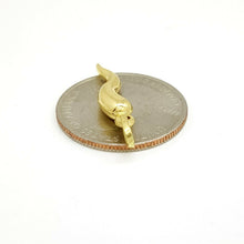 Load image into Gallery viewer, New 14k yellow gold 3D hollow horn lucky pendant charm fine gift jewelry 0.9g

