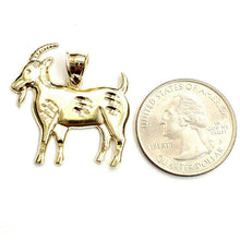 Load image into Gallery viewer, New 10k yellow Gold Goat Pendant charm diamond cut animal fine gift jewelry 2.7g
