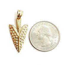Load image into Gallery viewer, New 14k yellow Gold solid 3D Arrowhead Pendant charm gift fine jewelry 4.5g
