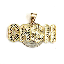 Load image into Gallery viewer, New 10k yellow Gold CASH dollar sign Pendant charm diamond cut fine jewelry 5.9g
