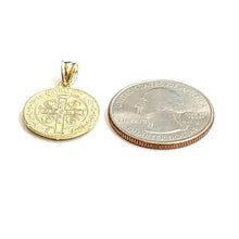 Load image into Gallery viewer, New 10k yellow gold round saint benedict san Benito pendant jewelry 0.69" 2.4g
