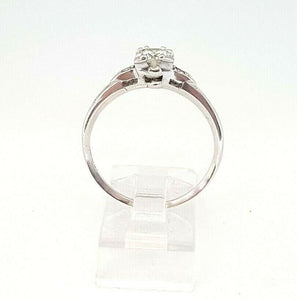 Pre-owned 0.34Ct Natural Diamond platinum Wedding Engagement Ring gift Size 7.25