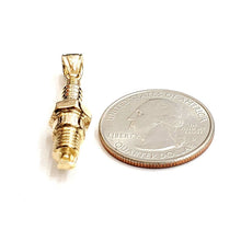 Load image into Gallery viewer, 14k yellow Gold 3D spark plug Pendant charm automobile engine fine jewelry 8.5g
