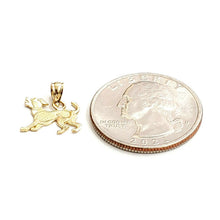 Load image into Gallery viewer, 14k yellow Gold tiny dog full body Pendant charm fine jewelry gift pet 0.6g
