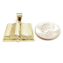 Load image into Gallery viewer, 10k yellow gold lord's prayer book our father bible verse pendant jewelry 5.3g
