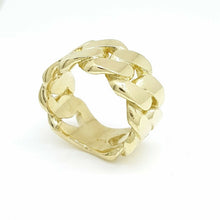 Load image into Gallery viewer, 14K solid Yellow Gold 11.6mm Cuban link Ring Band fine jewelry 17.2g size 9.5
