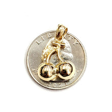 Load image into Gallery viewer, New 14k yellow gold 3D Cherry fruit leaf pendant charm Gift fine jewelry 3.4g
