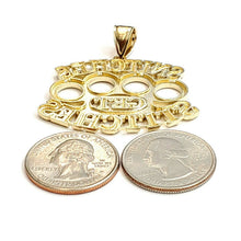 Load image into Gallery viewer, New 10k yellow Gold SNITCHES GET STITCHES word Pendant diamond cut jewelry 10.2g
