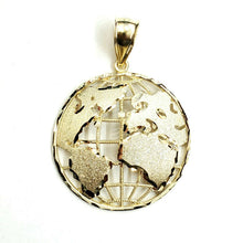 Load image into Gallery viewer, New 10k yellow gold round globe planet earth world map pendant jewelry 1.61" 9g
