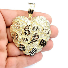 Load image into Gallery viewer, New 10k yellow gold nugget big heart pendant charm fine gift women jewelry 22.8g
