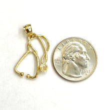 Load image into Gallery viewer, 14K Yellow Gold 3D medical stethoscope doctor nurse Pendant Fine Jewelry 2.2g
