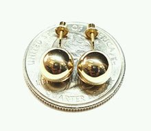 Load image into Gallery viewer, 14k yellow Gold 8mm hollow ball earrings screw back fine gift jewelry for female
