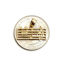 Load image into Gallery viewer, 14k solid yellow Gold music sign note Pendant rectangular fine jewelry gift 1.2g
