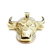 Load image into Gallery viewer, 10k yellow solid Gold Taurus bull zodiac Pendant charm gift fine jewelry 7.7g
