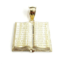 Load image into Gallery viewer, 10k yellow gold lord's prayer book our father bible verse pendant jewelry 9.7g
