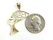 Load image into Gallery viewer, 10k yellow solid Gold Egyptian Nefertiti head queen Pendant fine jewelry 2.8g
