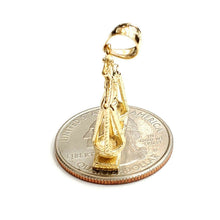 Load image into Gallery viewer, 14k yellow Gold 3D libra zodiac sign Pendant scale charm fine gift jewelry 4.4g
