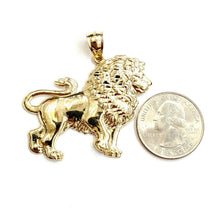 Load image into Gallery viewer, 10k yellow Gold lion full body Leo zodiac Pendant charm fine gift jewelry 5.7g
