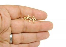 Load image into Gallery viewer, New 14k yellow Gold 0.16Ct Round Diamond snake stud Earrings Push Back Fastening
